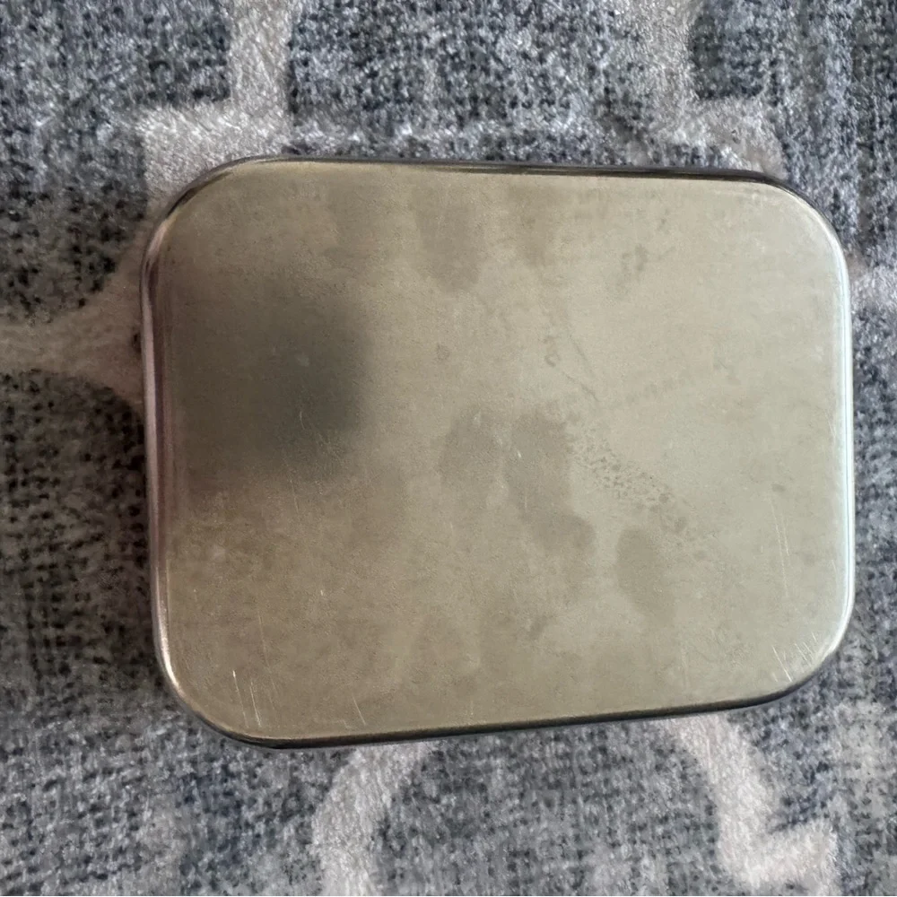 Stainless Steel Two-Compartment Storage Tin - Silver